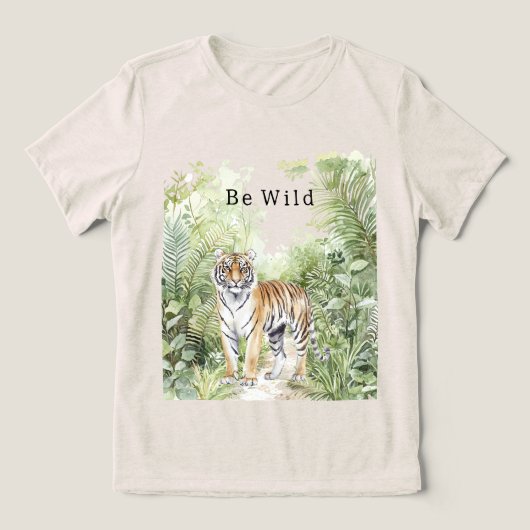 Tijger Jungle Be Wild Tri-Blend Shirt (Design voorkant)
