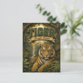 Tijger Jungle Bos POPCUT Briefkaart (Staand voorkant)