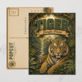 Tijger Jungle Bos POPCUT Briefkaart (Voorkant / Achterkant)
