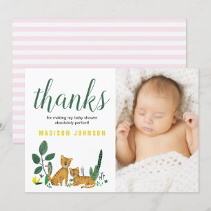 Tijger Jungle   Dank je   Baby Shower Fotokaart Kaart