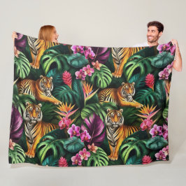 Tijger Jungle Droom Naadloos Oppervlaktepatroon Fleece Deken