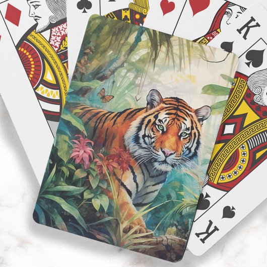Tijger Jungle Schilderij Pokerkaarten
