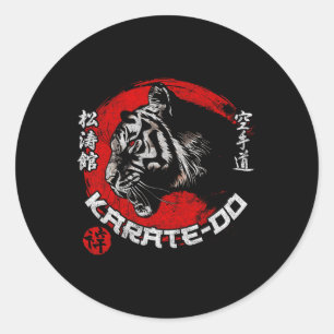 Tijger Karate Symbool Shotokan Dojo Training Kanji Ronde Sticker