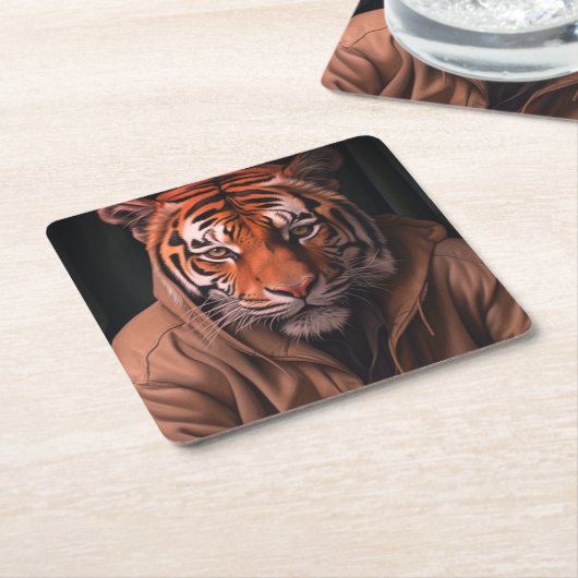tijger kartonnen onderzetters (Schuin)