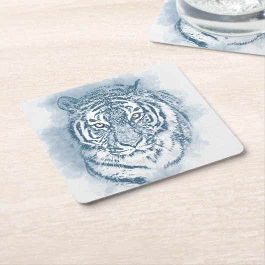 tijger kartonnen onderzetters (Schuin)