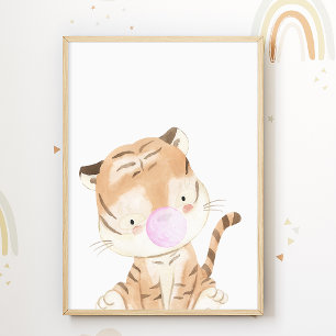 Tijger Kauwgom Poster Snoep Kinderkamer Print