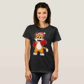 Tijger Kerst Bokser T-shirt (Voorkant volledig)