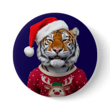 Tijger Kerst Knop