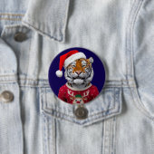 Tijger Kerst Knop Ronde Button 7,6 Cm (In situ)