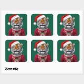 Tijger Kerst Sticker (Vel)