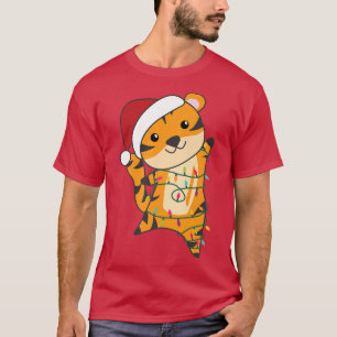 Tijger kerstairdieren met lichte hooglichten tijge t-shirt