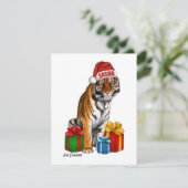 Tijger - kerstkaart (Staand voorkant)