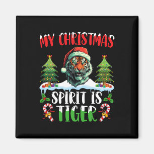 Tijger Kerstman Kersthoed Kerstmis Mijn Kerstgeest Magneet