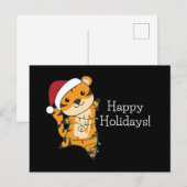Tijger Kerstmis Sneeuw Winterdieren Tijger Briefka Briefkaart (Voorkant / Achterkant)