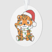 Tijger Kerstmis Winter Dieren Vakantie Tijgers Ornament (voorkant)