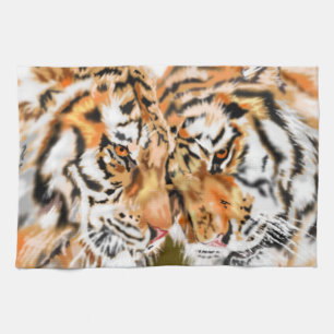 Tijger keuken handdoek paar tijgers