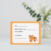 Tijger - Kinder bedankkaart Briefkaart (Staand voorkant)
