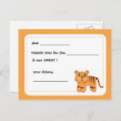 Tijger - Kinder bedankkaart Briefkaart (Voorkant / Achterkant)