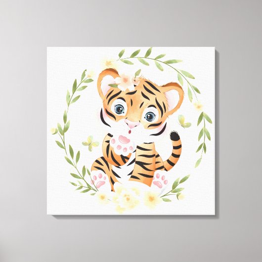 Tijger Kisses Canvas Print (Voorkant)