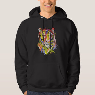 Tijger kleurrijk dier kunst dierenvrienden hoodie