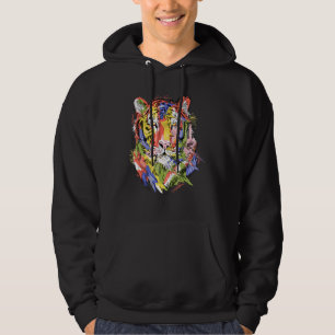 Tijger kleurrijke kunst dierenvrienden tijger hoodie