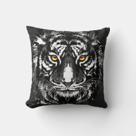 tijger | Kleurrijke tijgertekening | Zwart-wit T Kussen