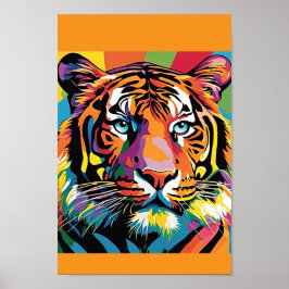 Tijger Kleuruitbarsting Poster