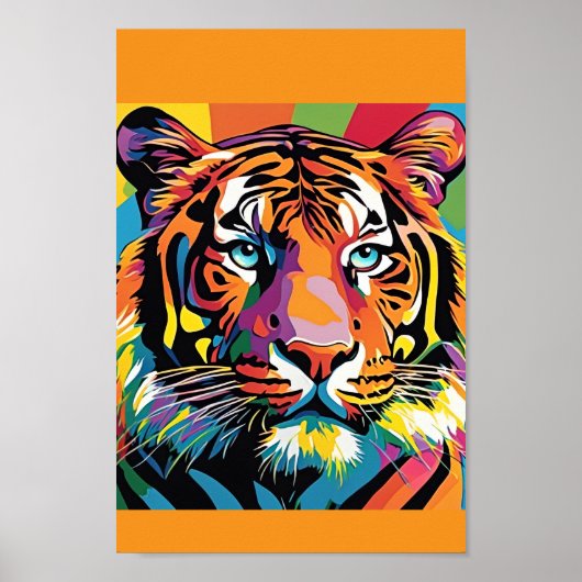 Tijger Kleuruitbarsting Poster (Voorkant)