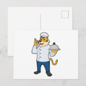 Tijger Kok Chef bord Briefkaart (Voorkant / Achterkant)