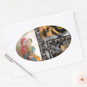 Tijger & Koppel Kunstprint Ovale Sticker (Envelop)