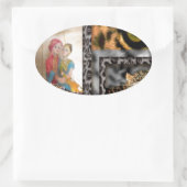 Tijger & Koppel Kunstprint Ovale Sticker (Tas)