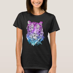 Tijger kunst dierenvrienden kleurrijk dier t-shirt