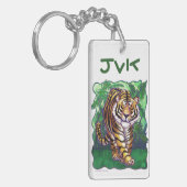 Tijger Kunst Monogram Sleutelhanger (Voorkant Links)