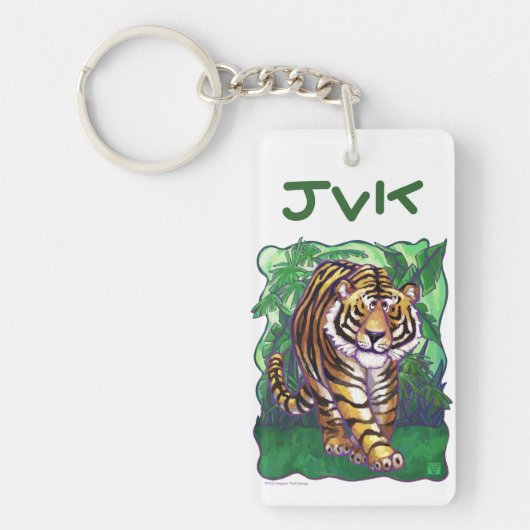 Tijger Kunst Monogram Sleutelhanger (Voorkant)
