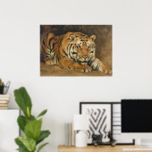 Tijger  Kunst, Muted Neutral  Kunst Poster (Thuiskantoor)