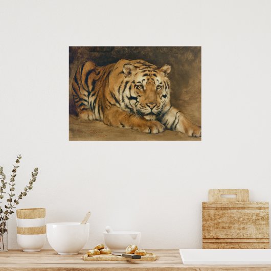 Tijger  Kunst, Muted Neutral  Kunst Poster (Keuken)