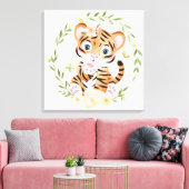 Tijger Kus Canvasprint Canvas Afdruk (Insitu (Woonkamer))