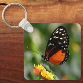 tijger langwerpvlinder op bloem sleutelhanger (Voorkant)