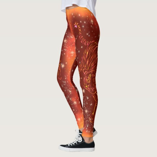 Tijger Leggings die in Galaxy Sterrennacht lopen (Links)