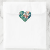 Tijger lelies met Initialen Hart Sticker (Tas)
