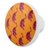 Tijger - Levendig Roze Keramische Knop (Rechts)