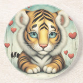 Tijger Liefde 2 Zandsteen Onderzetter (Voorkant)