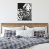 Tijger Liefde Foto op Canvas Wrap Afdruk (Insitu (Slaapkamer))