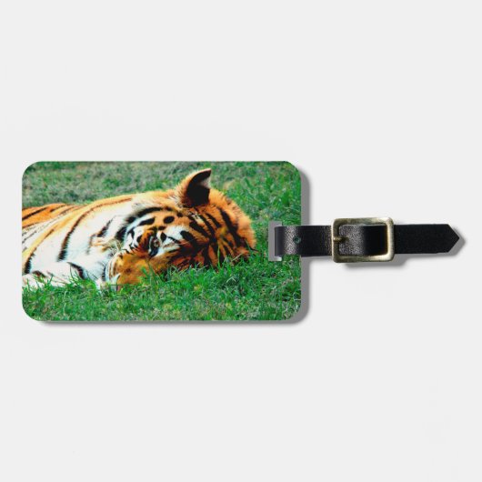 Tijger Liggend Bagage Label (Voorkant horizontaal)