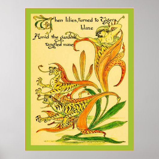 Tijger Lilies ~  Art Nouveau Print (Voorkant)