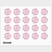 Tijger Lilies Clematis Roze | BABY SHOWER Ronde Sticker (Vel)