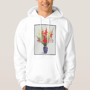 Tijger Lilies Gladioli en Scabious in een blauw Hoodie