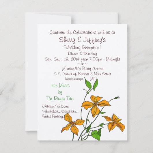 Tijger Lilies (Uitnodiging tot het ontvangen van p Kaart (Voorkant)