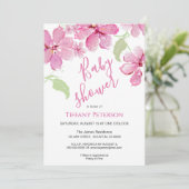 Tijger Lilly Clematis Roze Bloemen | BABY SHOWER Kaart (Staand voorkant)