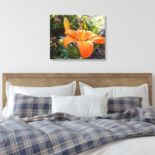 Tijger Lily Canvas Print (Insitu (Slaapkamer))